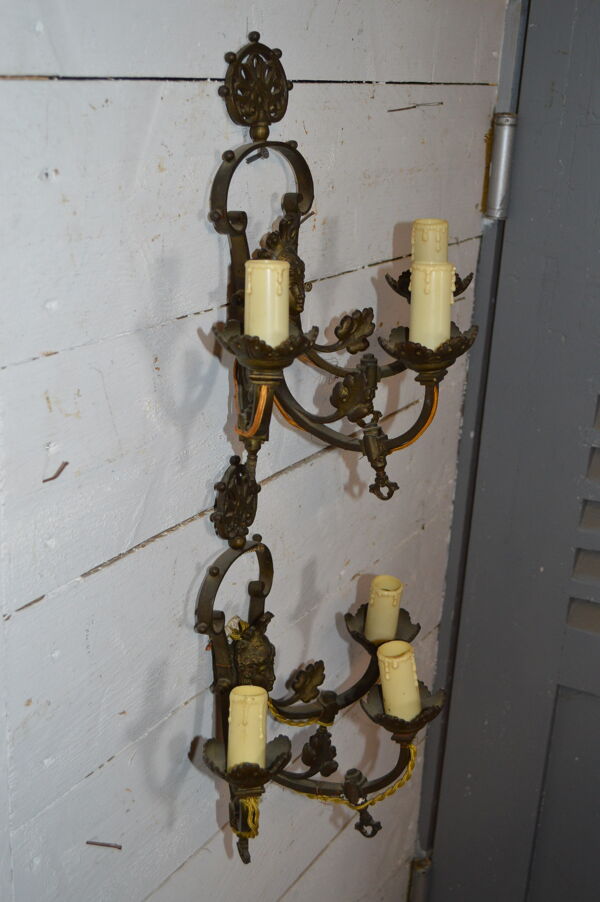 Paire d'appliques style empire en bronze