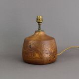 Vintage 50s solid elm wood lamp base