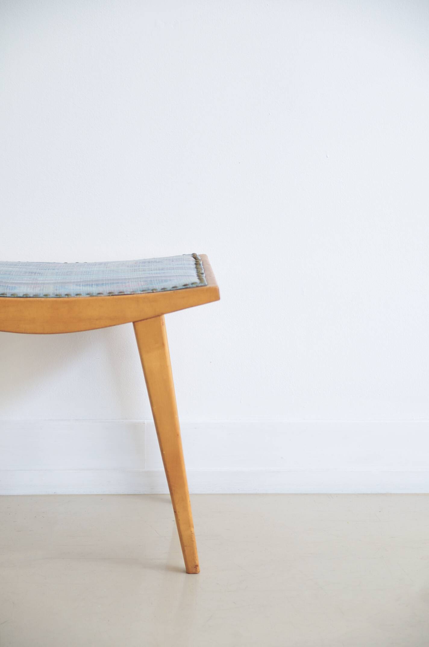 Footstool stool coloured fabric