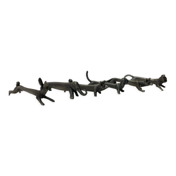 Set of 6 tin knife holders