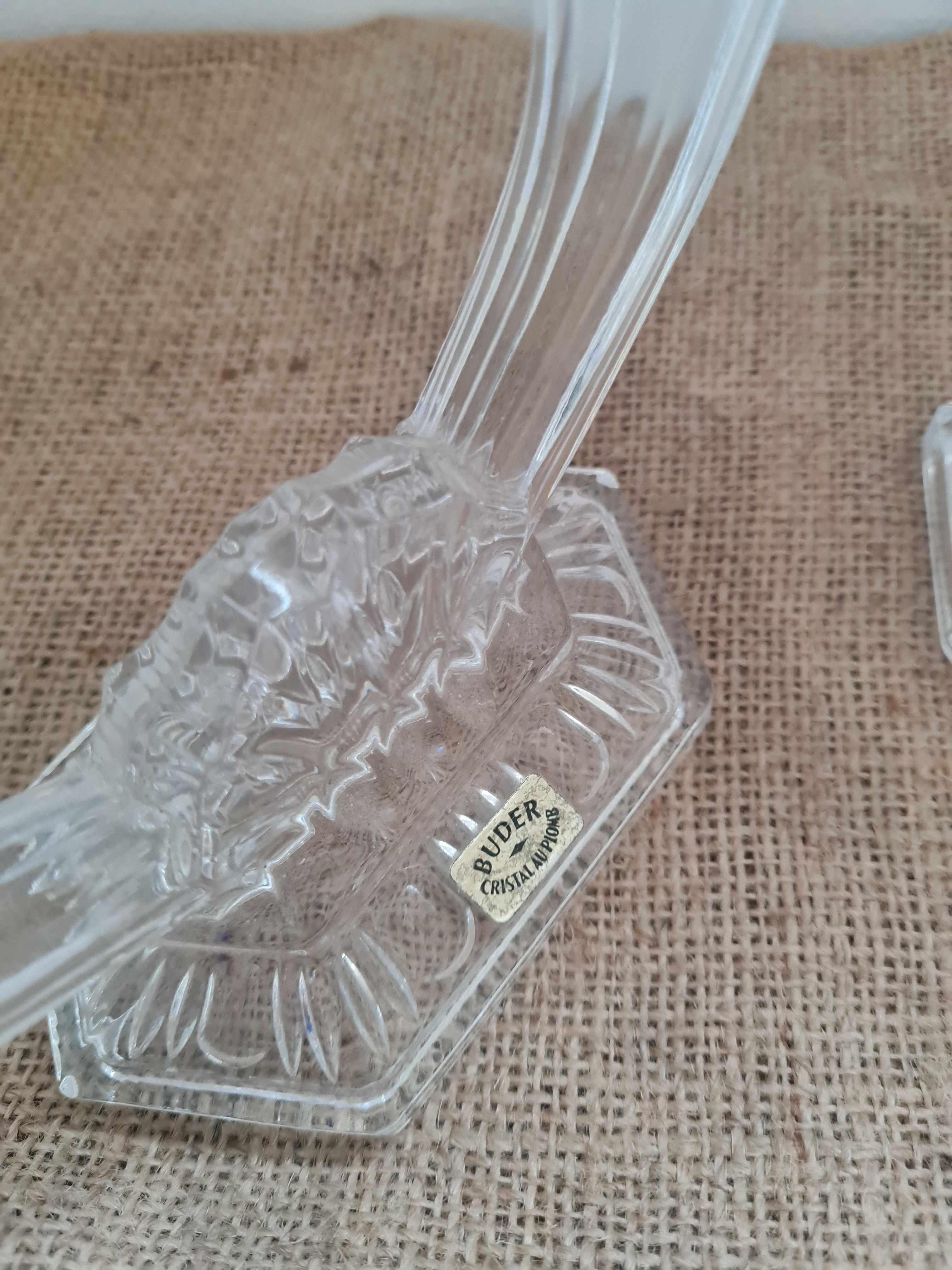 Pair of crystal candle holders