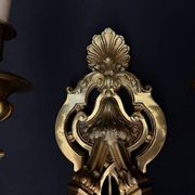 Large pair of gilt bronze wall sconces in the Louis XVI style.