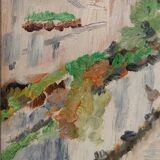 Rare oil painting Giuseppe Serafini view of the Arno Montelupo Fiorentino 1962