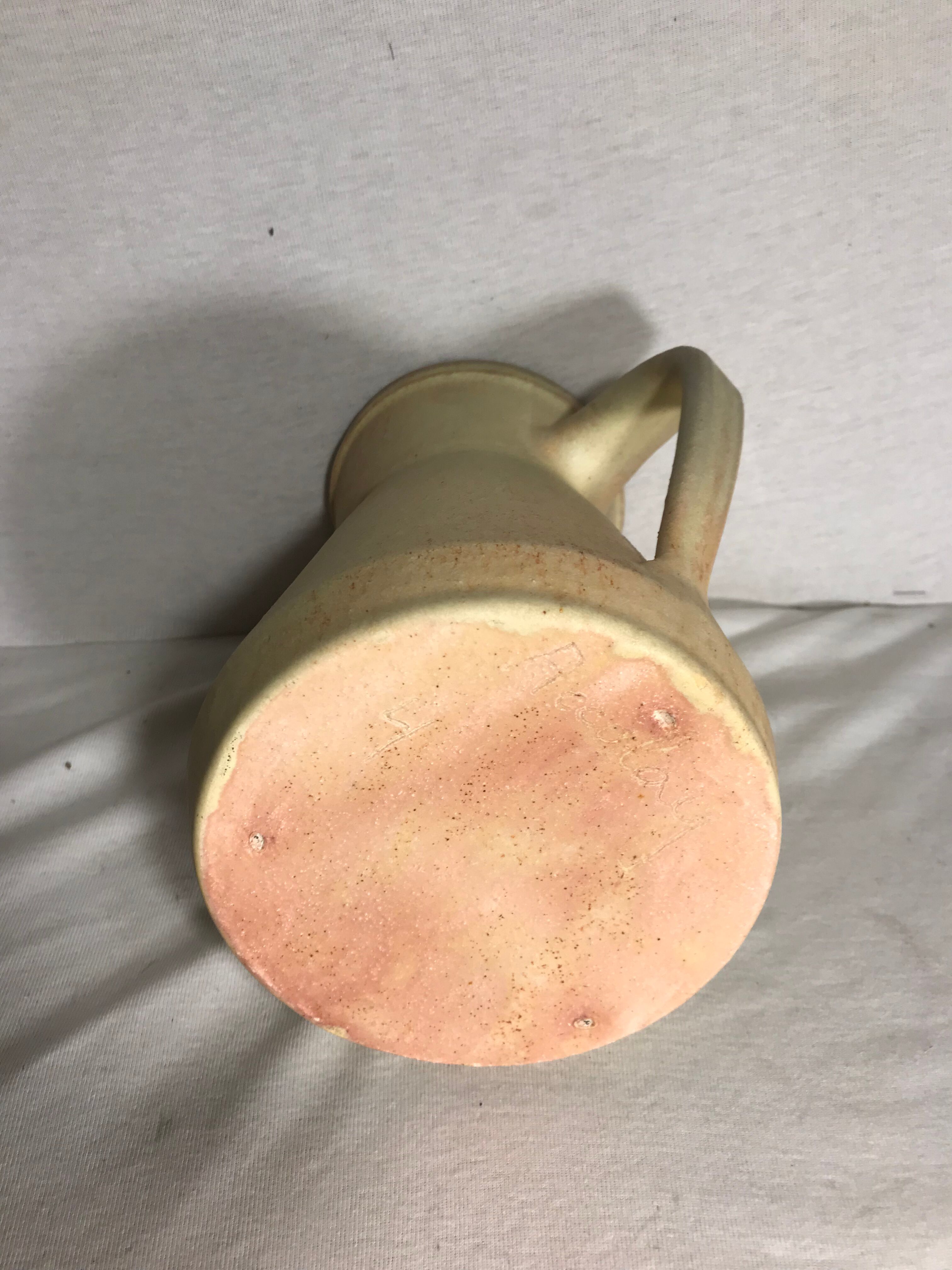 Old Accolay ceramic beige ceramic jug intage