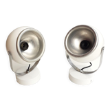 Pair of wall lights eyeball - lacquered white -1970