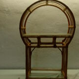 Rattan and glass shelf