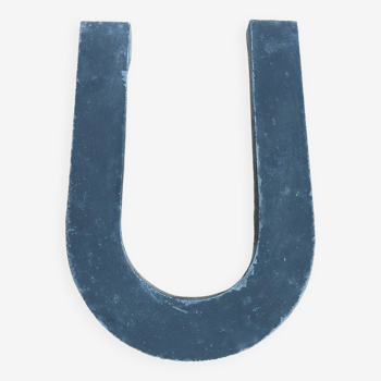 Lettre "U" vintage en zinc