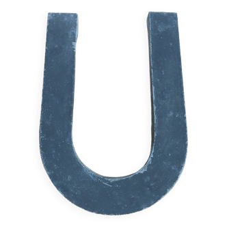 Vintage zinc letter "U"