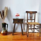 Vintage brutalist bedside table 1950 end of sofa