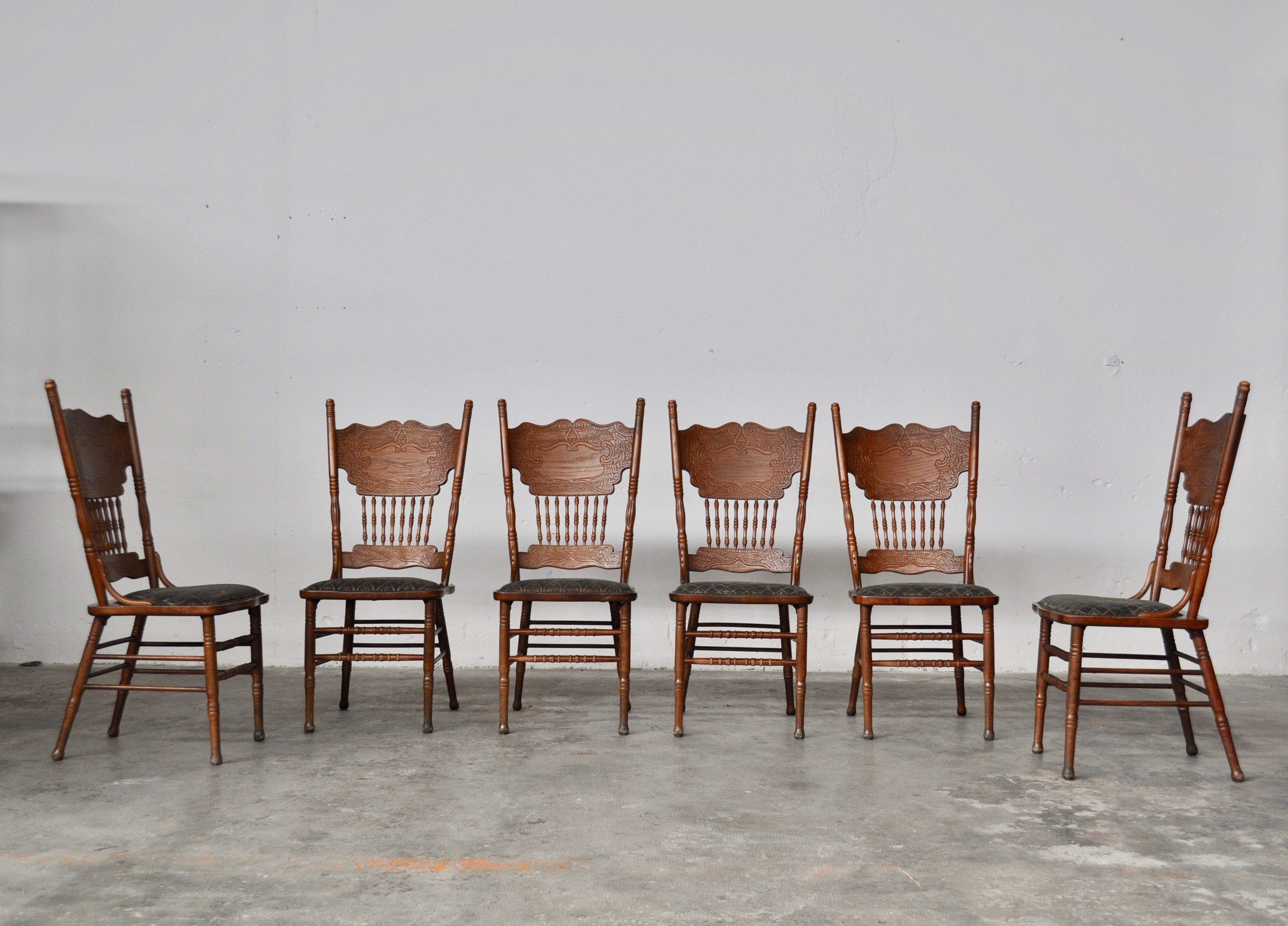 Vintage ash dining chairs, 1920