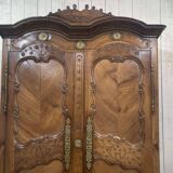 Wedding armoire from Rennes dated 1857 and signed François fils Denot.