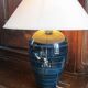 Blue ceramic lamp base