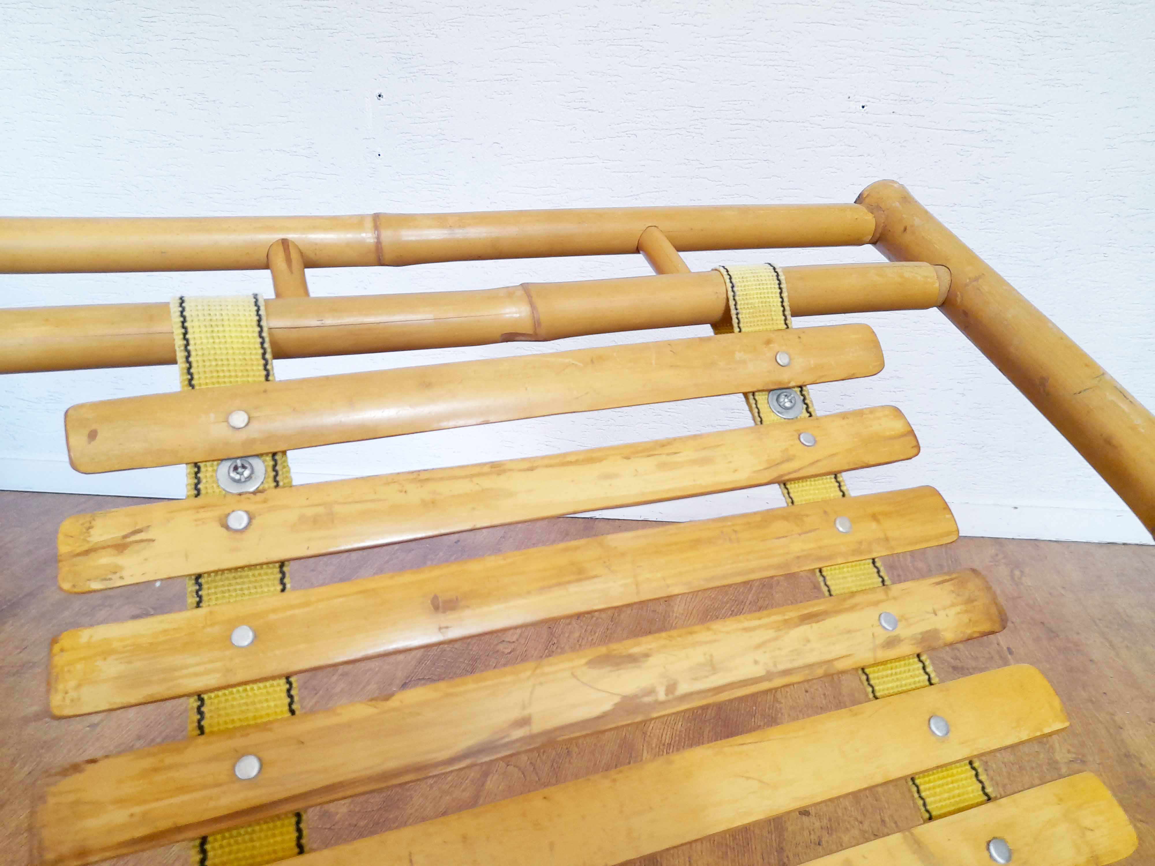 Vintage bamboo deckchair
