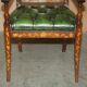 Chesterfield leather office chair with Dutch marquetry
