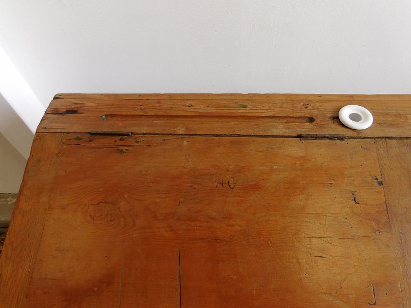 Former double desk of school office in pine of the nineteenth century