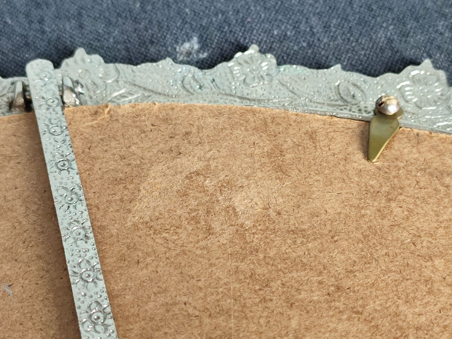 Table mirror vintage engraved glass fan