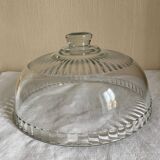 Cloche à gâteau en verre moulé