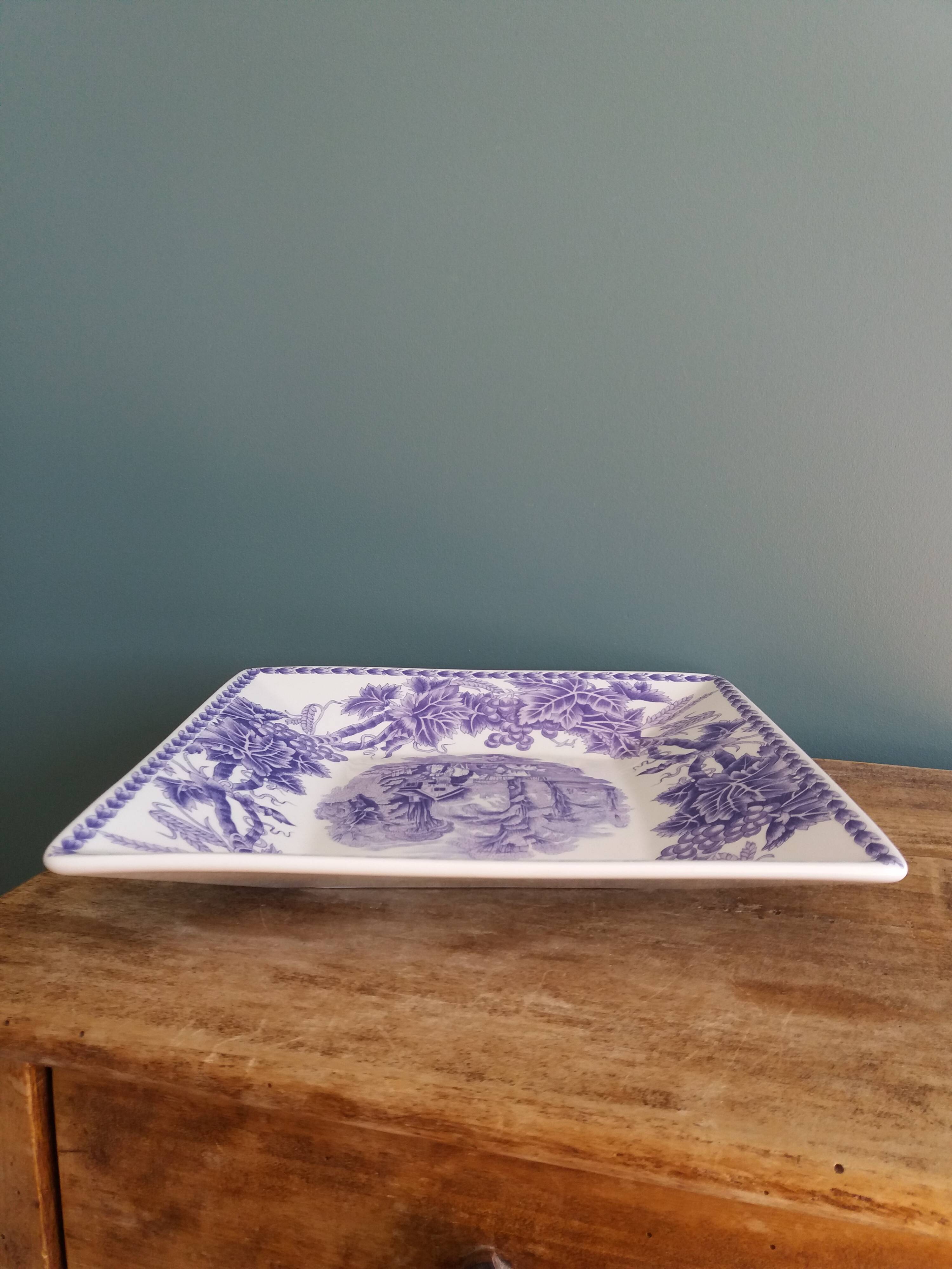 plate or dish with purple and mauve decoration