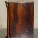 Victorian Flame Wood Commode with Porcelain Casters