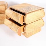 Pair of rattan bedside tables