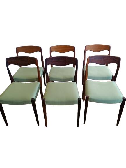 Scandinavian teak and rosewood chairs from the 60s