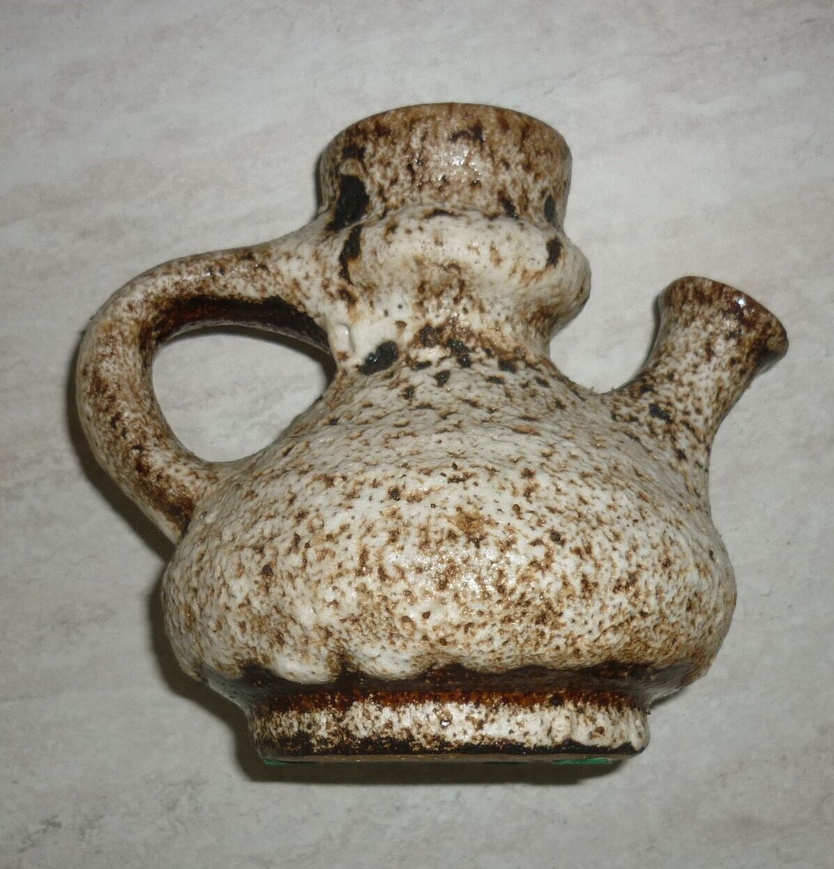 Ceramic pitcher fat lava greige and brown