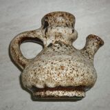 Ceramic pitcher fat lava greige and brown