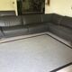 Grey leather corner sofa Roche Bobois, removable.