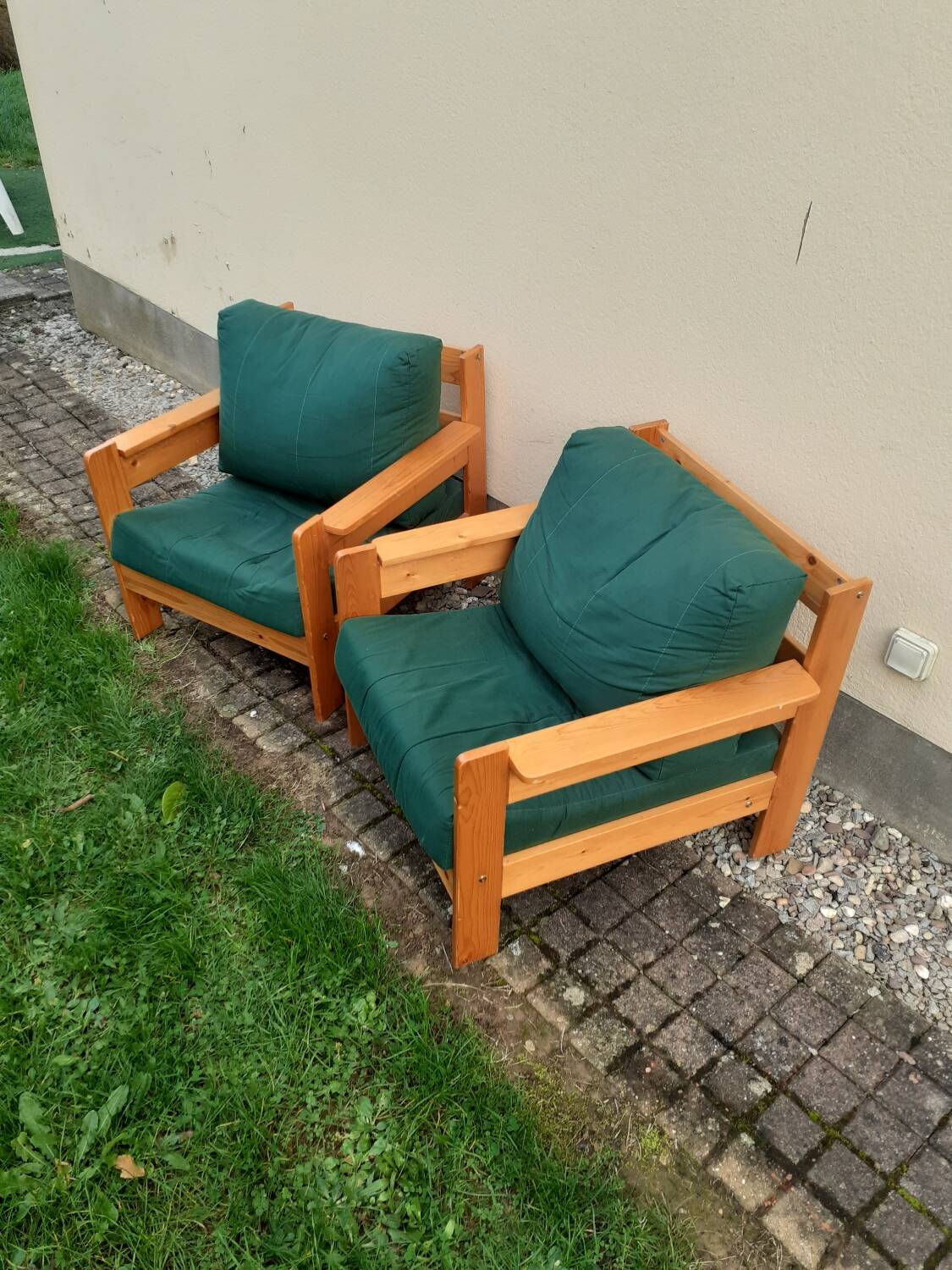 Pine armchairs