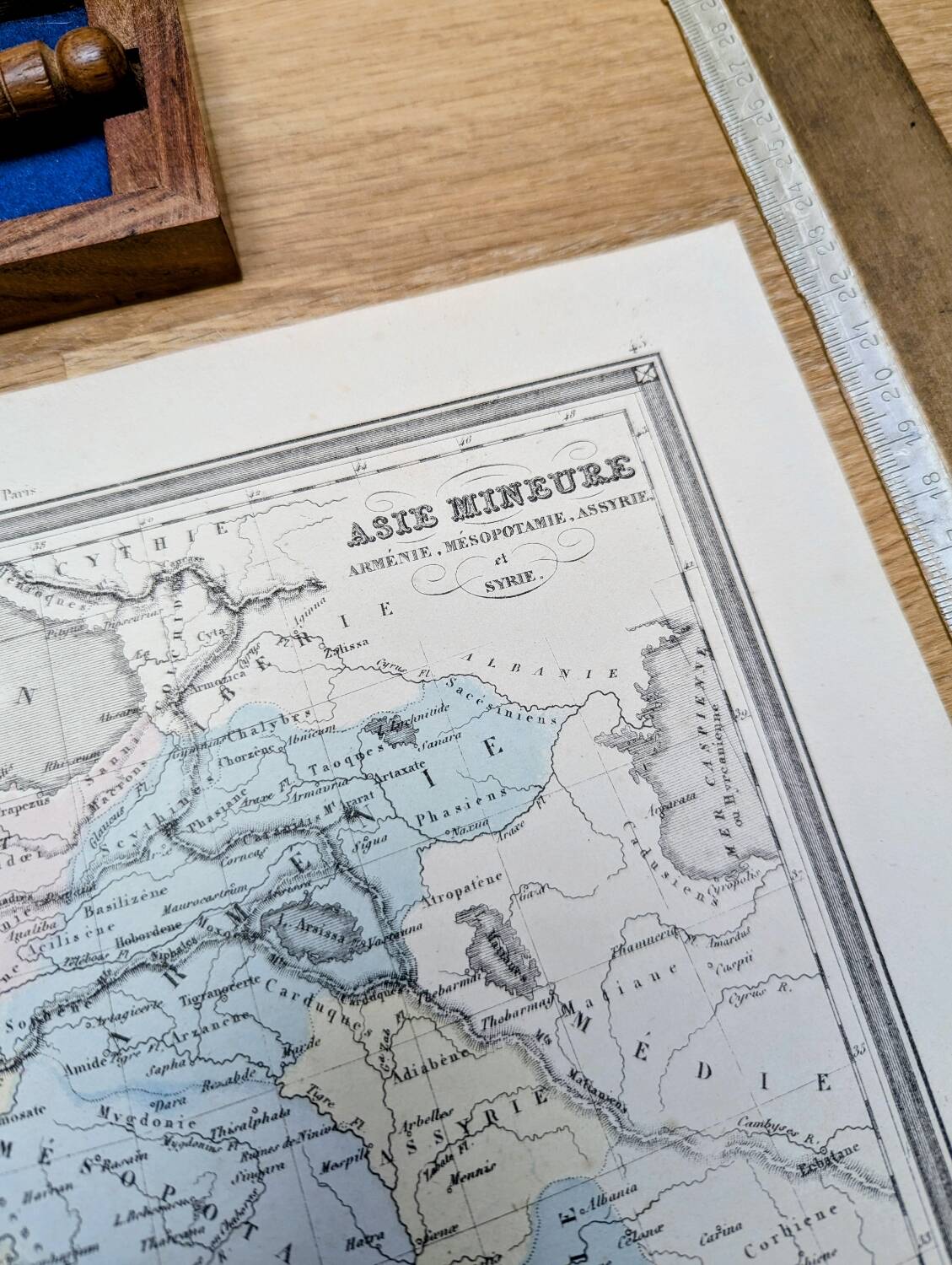 Asia Minor, old map, printed in 1852.