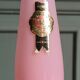 Soliflore en opaline soufflée rose. Italie vers 1960