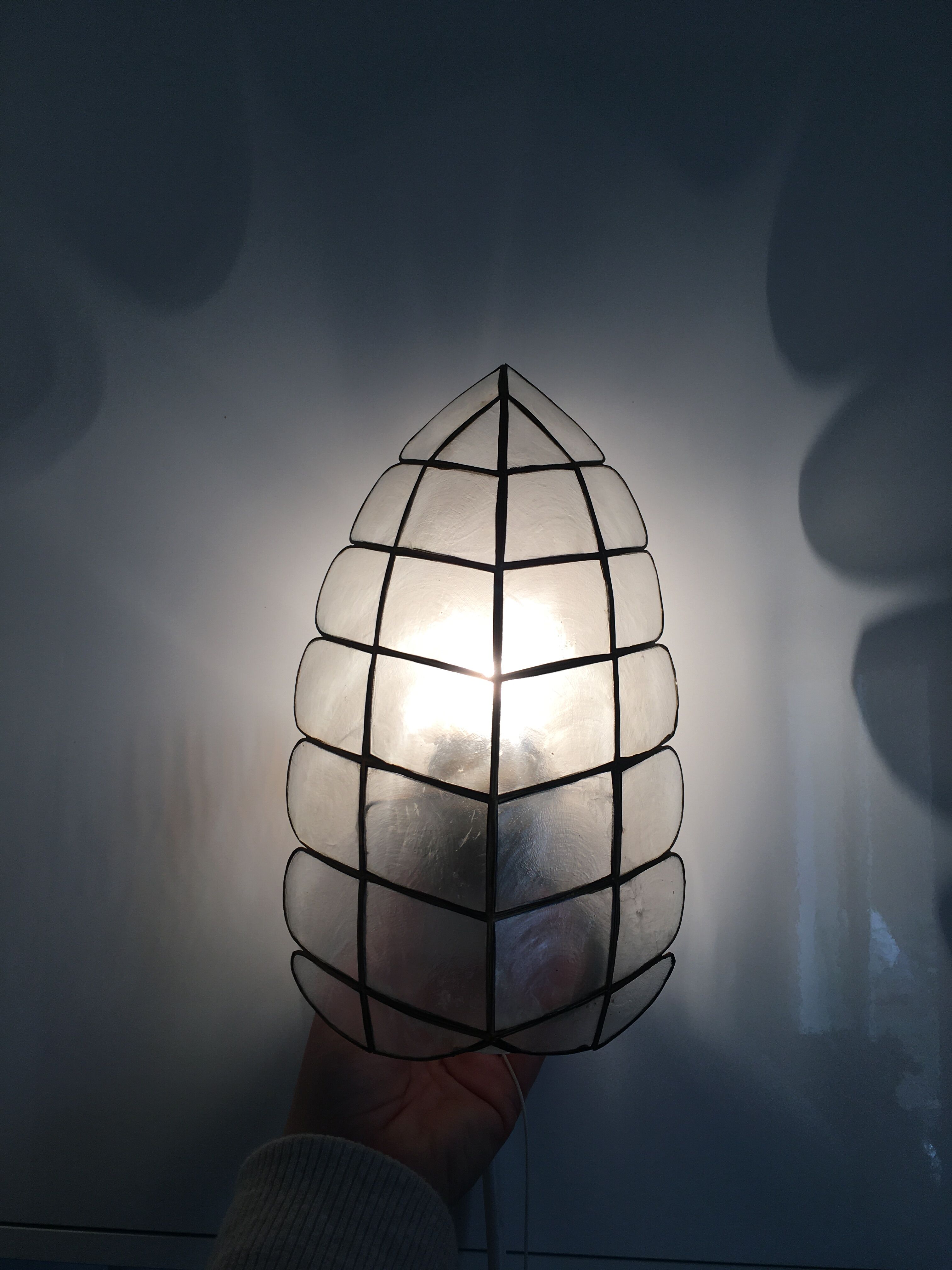 Pair of mother-of-pearl sconces