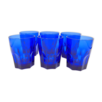 Ensemble de 6 verres bleus