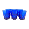 Set of 6 blue glass