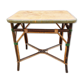 Old rattan and wood table 1930s 1950s