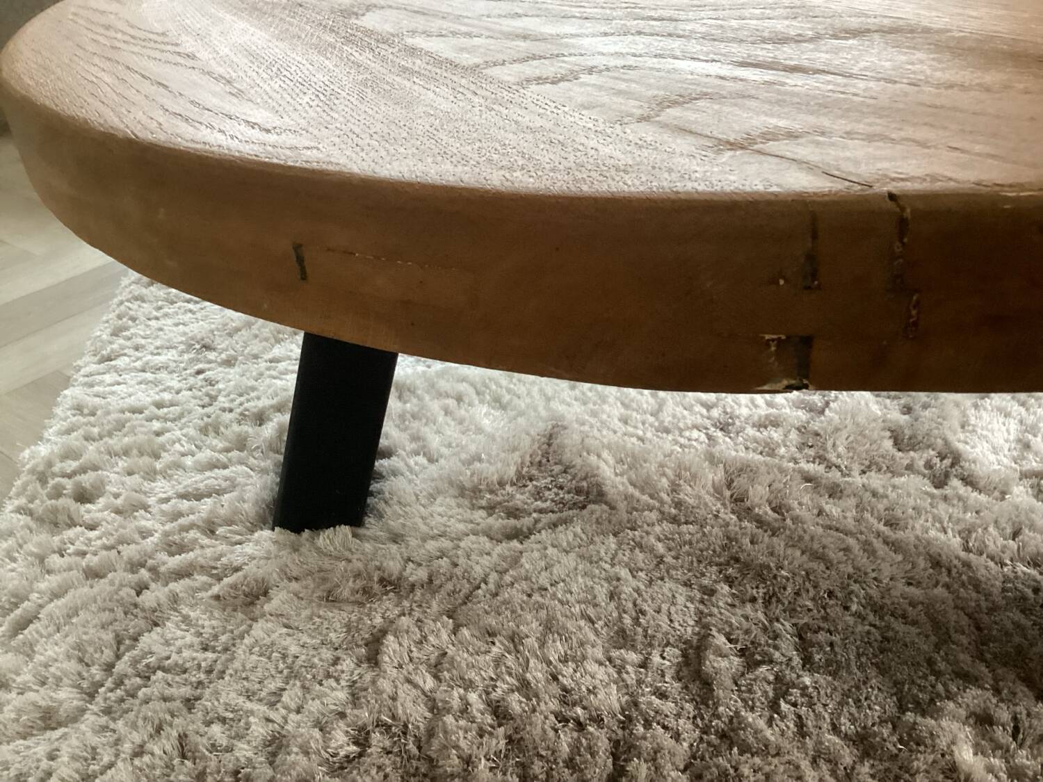 Oak Coffee table tree legs , 1970 Midcentury
