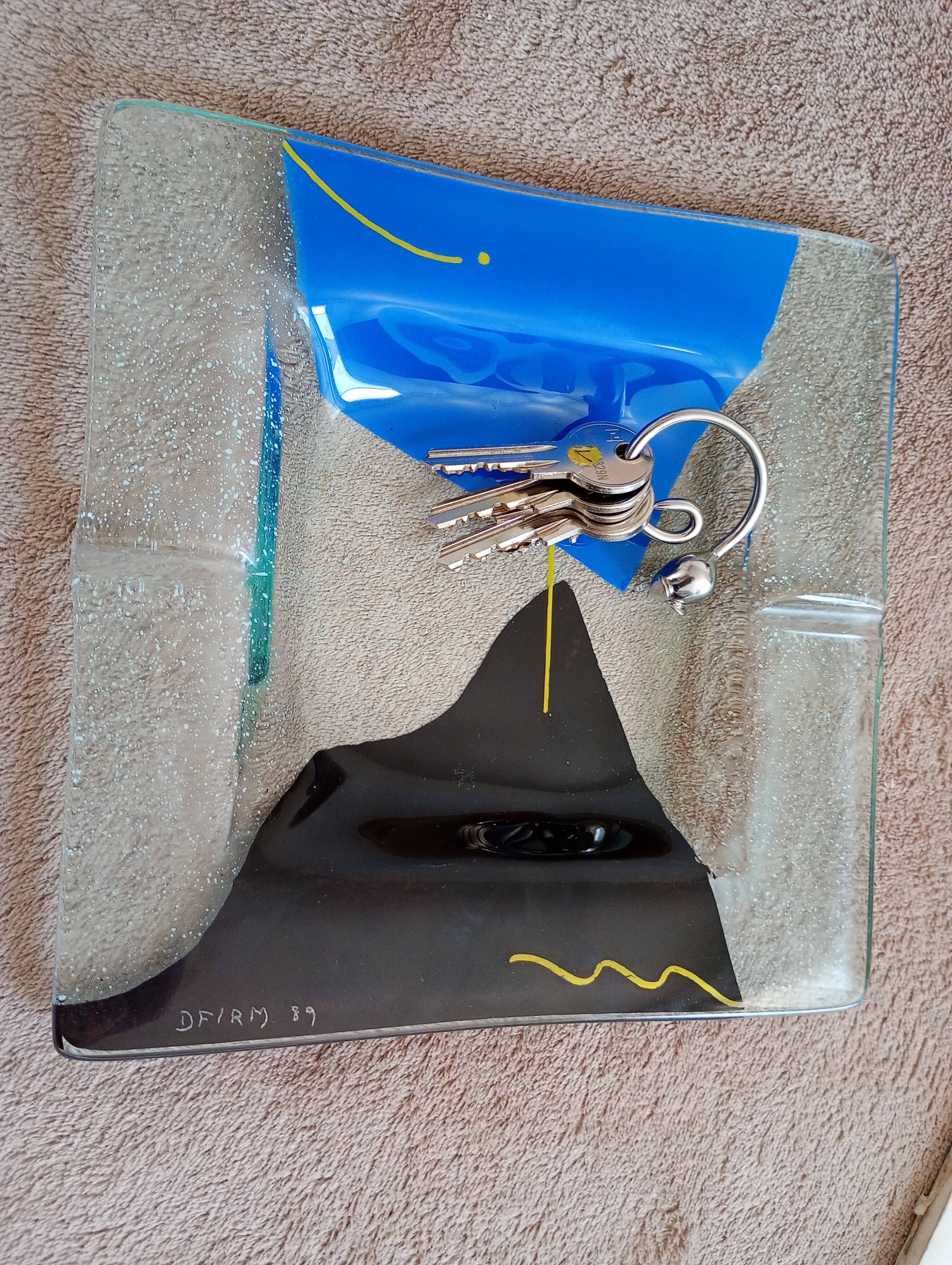 signed glass ashtray. Vintage 1990