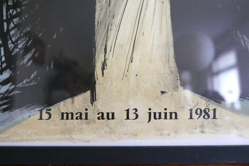 Affiche encadrée, Exposition Bernard Buffet, années 80