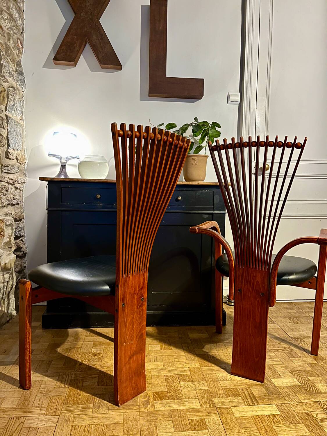 Chair and armchair set by Torstein Nielsen