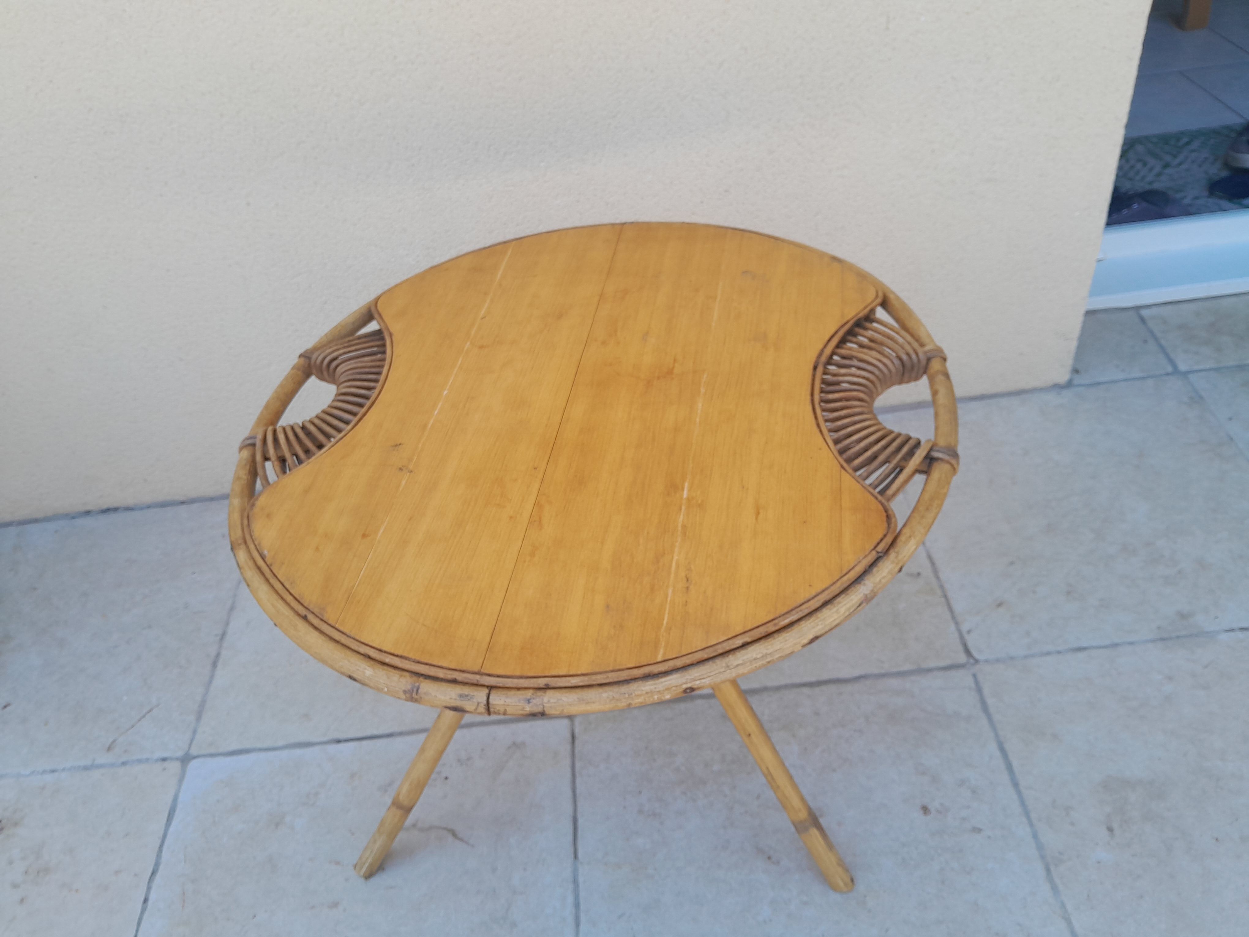 Vintage rattan coffee table