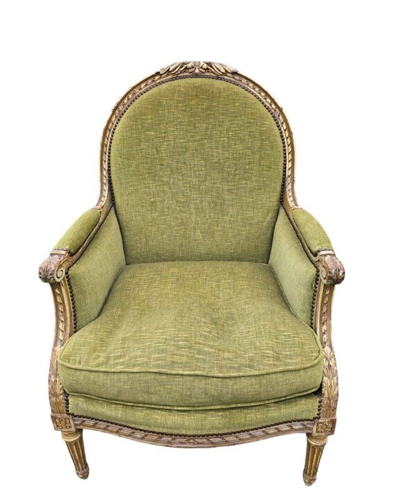 Bergère style louis xvi en bois patiné
