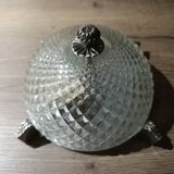 Diamond point ceiling light and chrome, mid-century