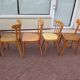 Set of 8 mismatched wooden bistro chairs - vintage