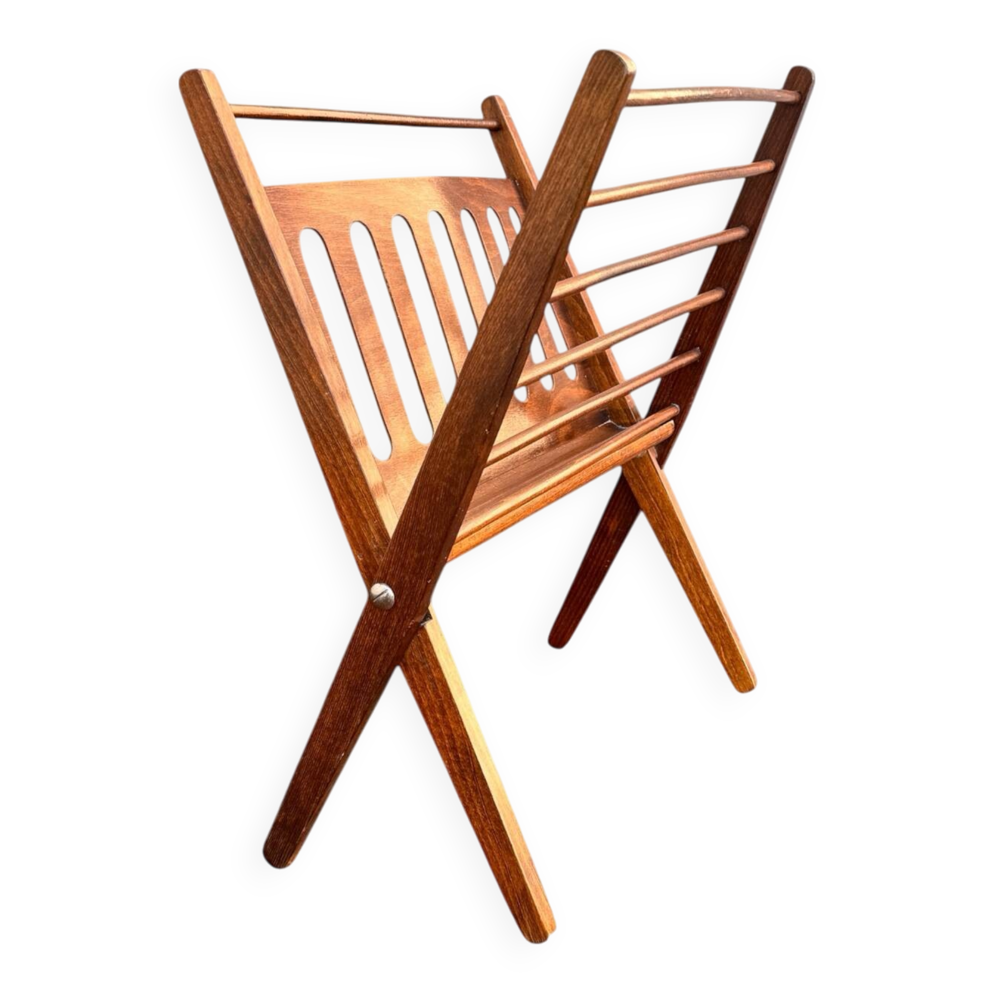 Vintage Scandinavian 60s magazine rack