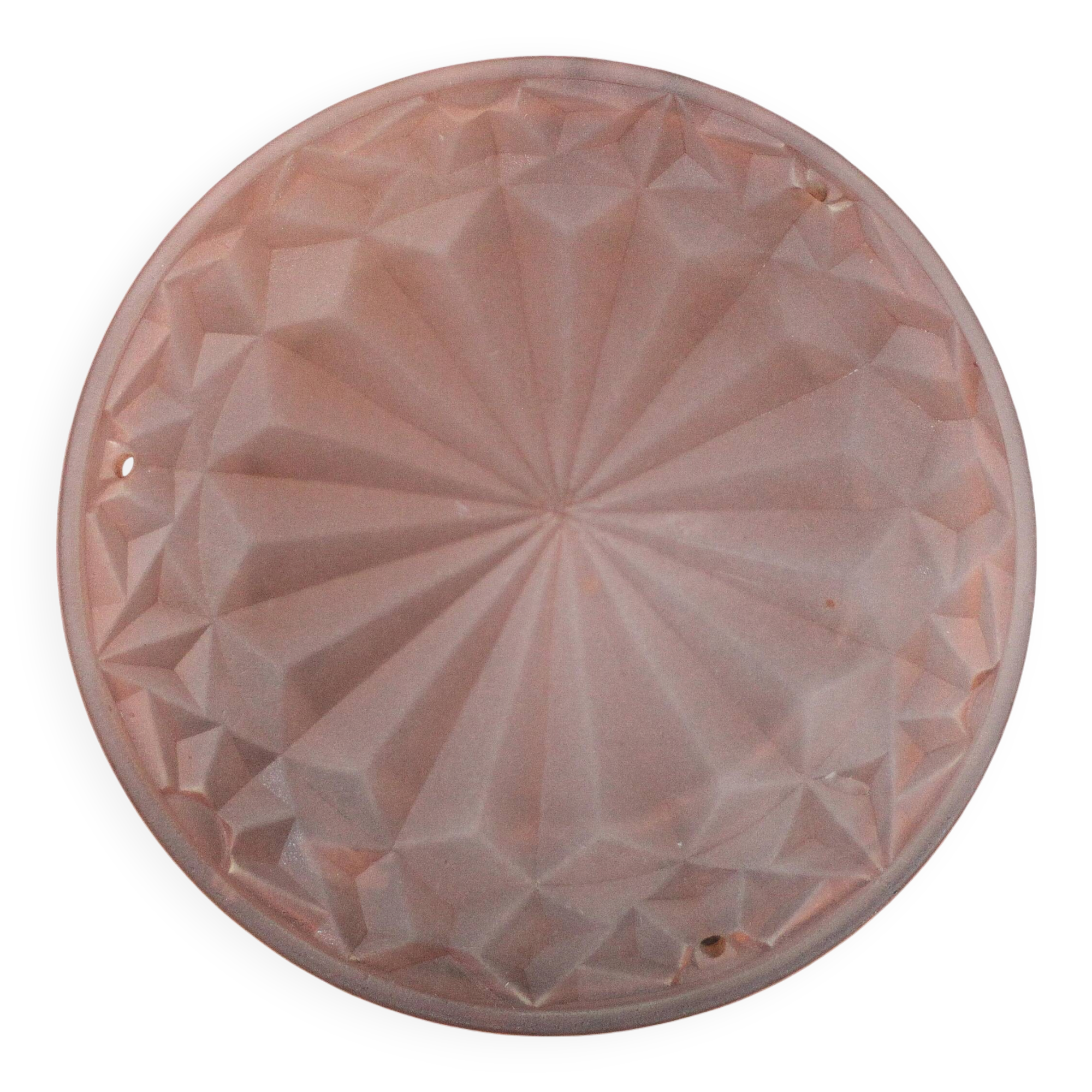 Vintage Art Deco ceiling light, geometric pattern ceiling fixture, bowl.