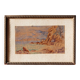 Signed watercolor, red rocks of Menton