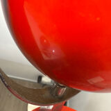 Red metal Space Age lamp in Reggiani style, 1970.
