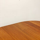 Extendable round mid century teak dining table, 1950s, Denmark