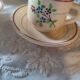 4 tasses et soucoupes terre de fer St Amand Moulin des Loups France, modèle Odette