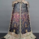 Moorish style lamp in patinated copper and painted glass, France, Mid-Century